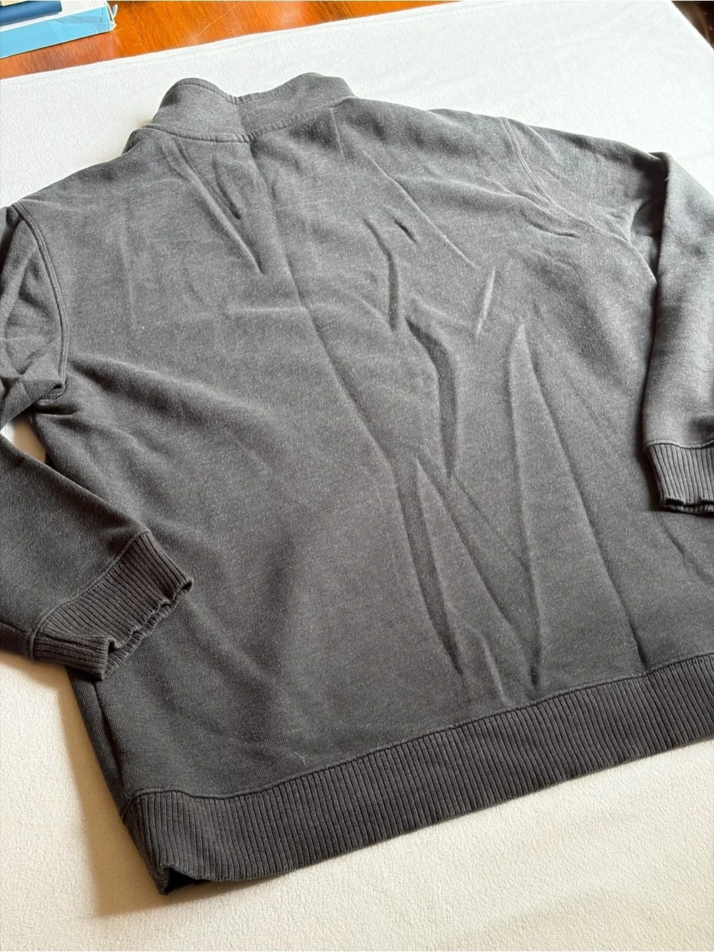 Arrow Men’s Gray Quarter Zip Pullover Sweater Large Work Office Layers